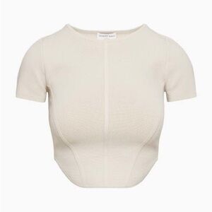 Aritzia Babaton Sculpt Knit Busytier Top - Short Sleeve NWT